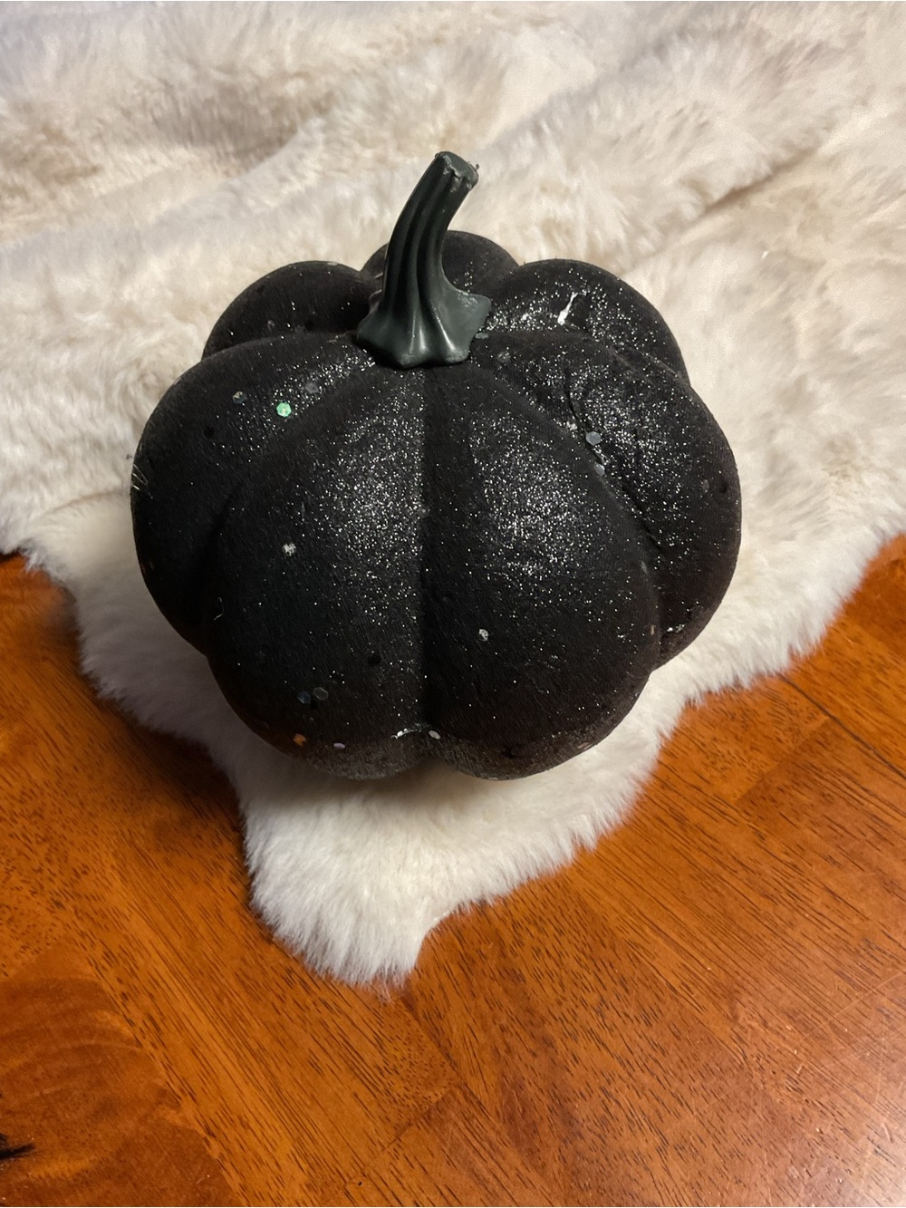 Pier 1- Black Decorative Glitter Pumpkin - Halloween